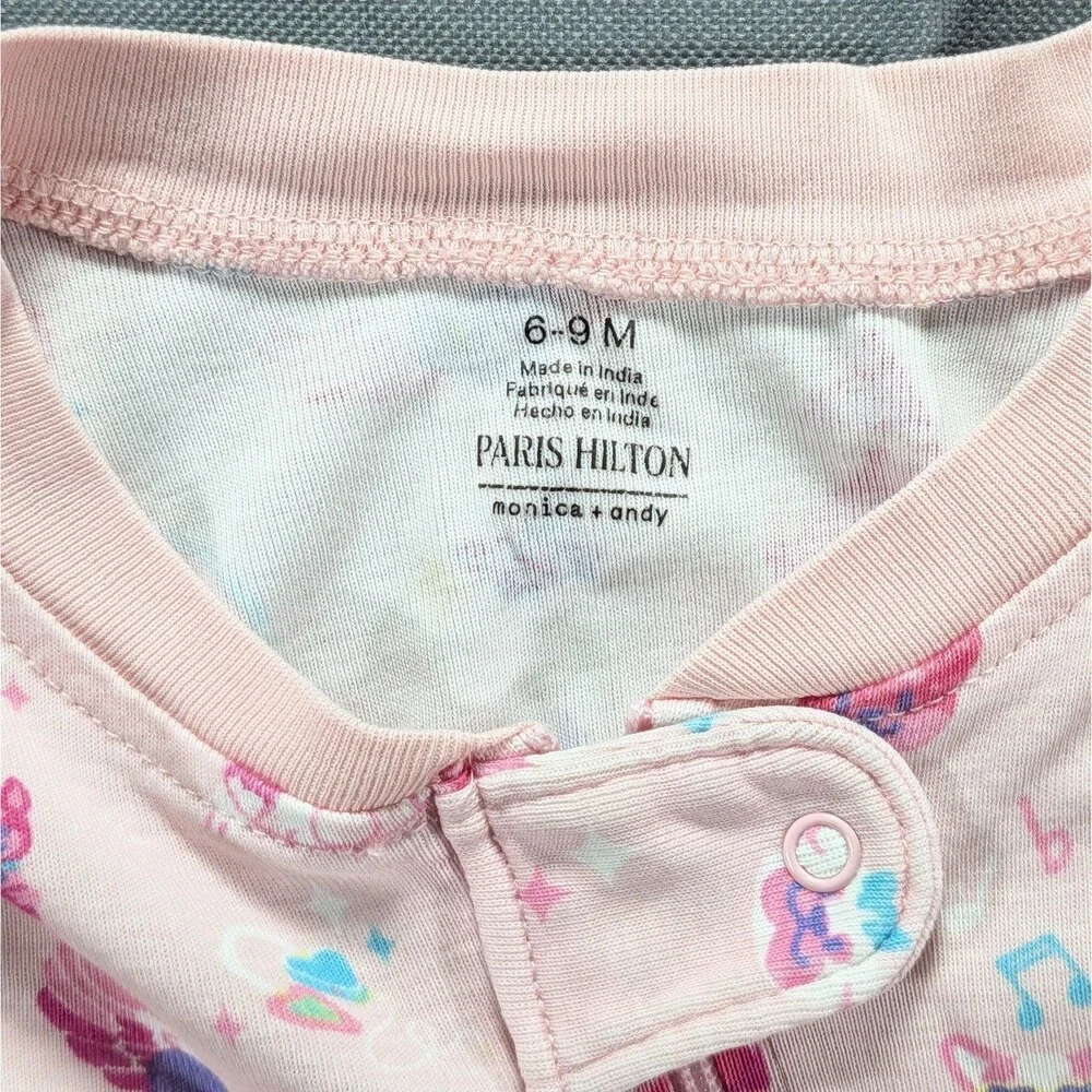 Paris Hilton Sliving Babygirl One Piece Pajama Zip Up Size 6-9m
